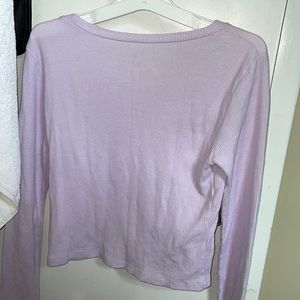 Lilac purple aero long sleeve tee, waffle print
